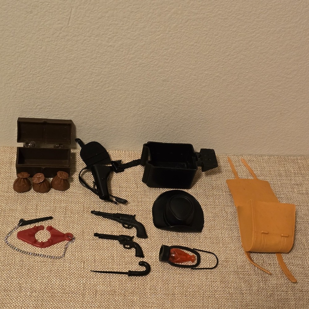 VTG 70s‎ Marx Lone Ranger Jonny West Lot of 13 Doll Accessories Wild West Genre